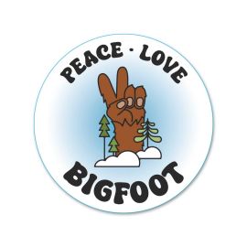 Peace Love Bigfoot Decal