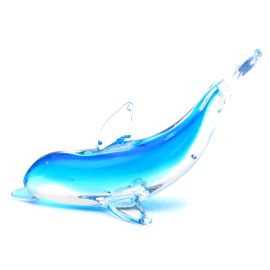 Dolphin Blue Glass Figurine