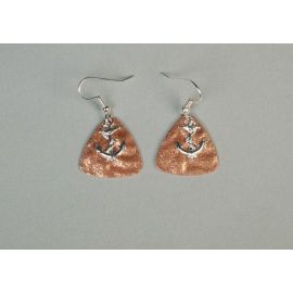 USSC Copper Earrings: Anchor Design