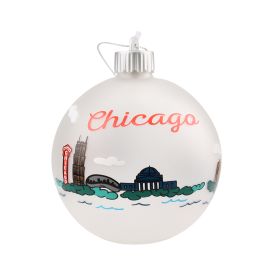 Chicago Glass Ornament with LED illumination
