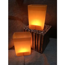 Brown Luminary with Votive Candle