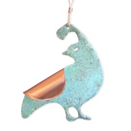 Quail Copper Verdigris Ornament