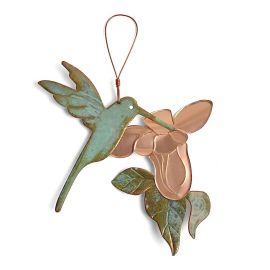 Hummingbird Copper Verdigris Ornament