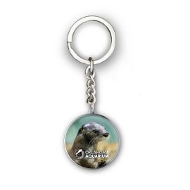 Oklahoma Aquarium Glass Dome Otter Keychain