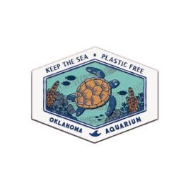 Oklahoma Aquarium Sea Turtle Wooden Magnet