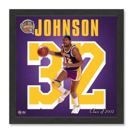 Magic Johnson Basketball HOF Impact Jersey Frame