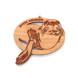 Mystic Aquarium Laser Cut Wood Sea Lion Ornament