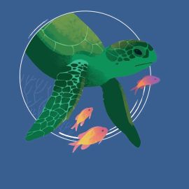 Adult Recycled Bottle Sea Turtle Tee - National Aquarium